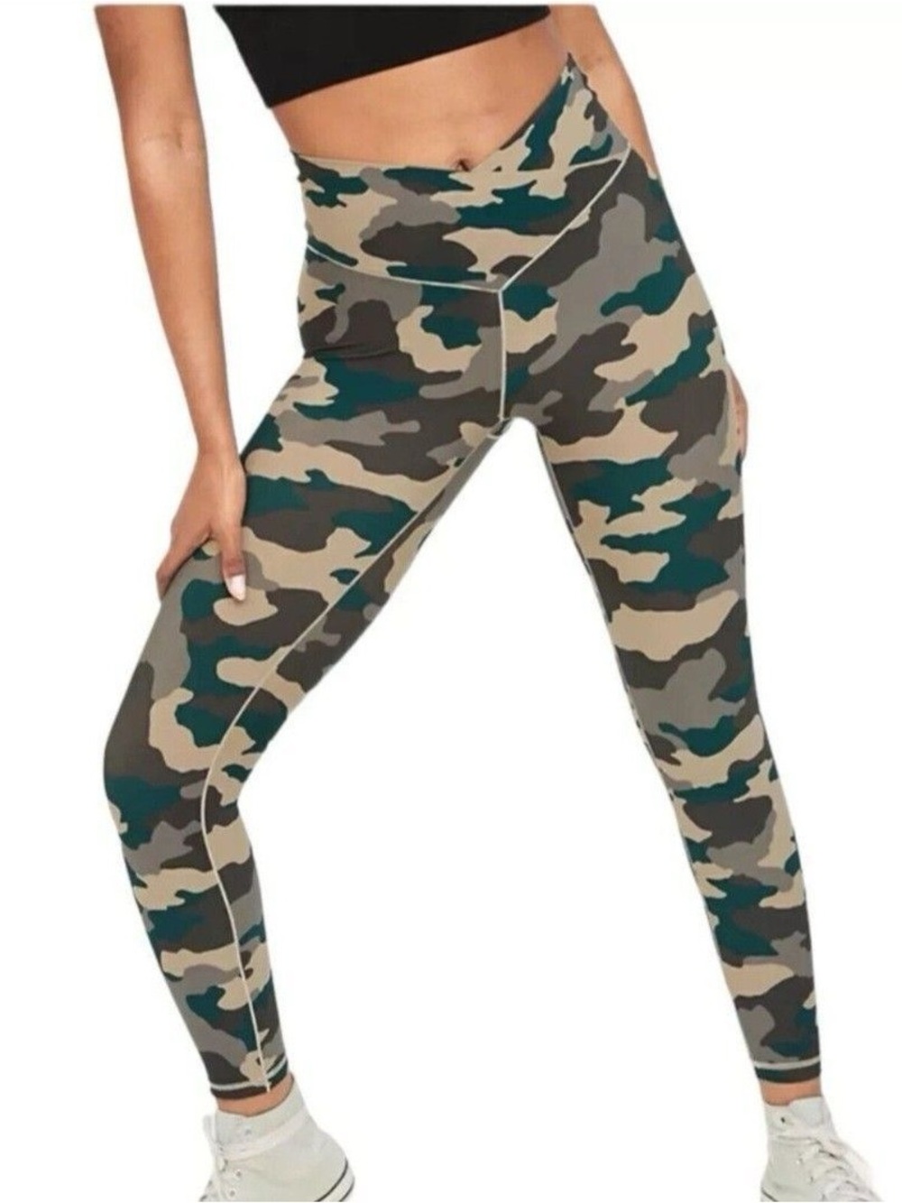 NWT Aerie OFFLINE Real Me 7/8 Leggings Camo High Rise Green Size Small S